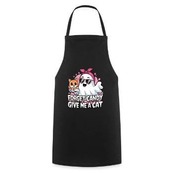 Halloween Cat Forget Candy Give Me A Cat - Cooking Apron - black - Front - AI Model Male 185 dark (185cm)