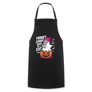 Halloween Cat Forget Candy Give Me A Cat - Cooking Apron - black - Front - AI Model Male 185 dark (185cm)