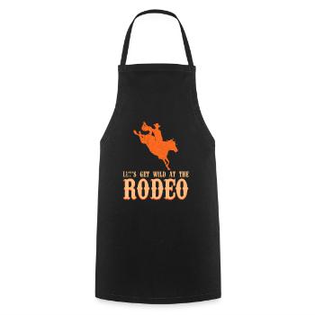 Rodeo Outfit Bullen Reiten - Kochschürze - Schwarz - Vorne - AI Model Male 185 dark (185cm)