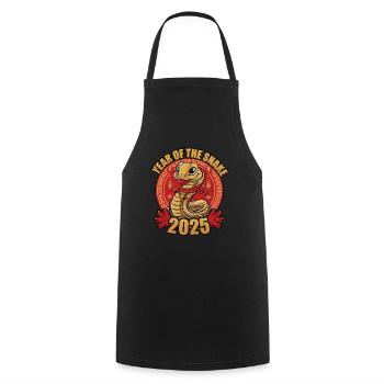 Chinese Year 2025 Year of the Snake - Cooking Apron - black - Front - AI Model Male 185 dark (185cm)