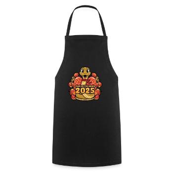 Chinese Year 2025 Year of the Snake - Cooking Apron - black - Front - AI Model Male 185 dark (185cm)