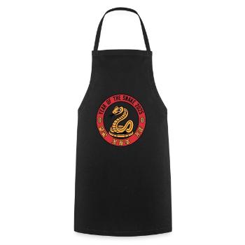 Année Chinoise 2025 Année du Serpent - Tablier de cuisine - noir - Devant - AI Model Male 185 dark (185cm)
