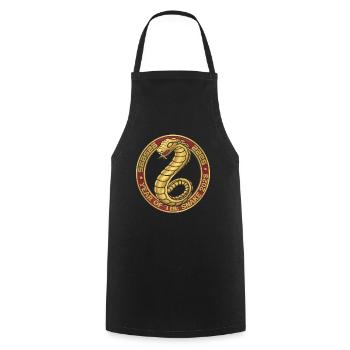 Année Chinoise 2025 Année du Serpent - Tablier de cuisine - noir - Devant - AI Model Male 185 dark (185cm)