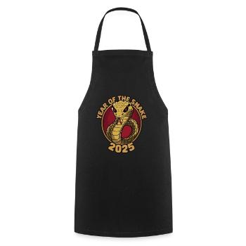Chinese Year 2025 Year of the Snake - Cooking Apron - black - Front - AI Model Male 185 dark (185cm)