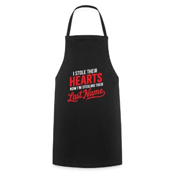 I stole their hearts now i'm stealing their last n - Cooking Apron - black - Front - AI Model Male 185 dark (185cm)