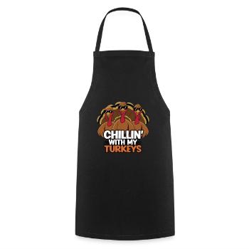 Dinde drôle de Thanksgiving - Tablier de cuisine - noir - Devant - AI Model Male 185 dark (185cm)