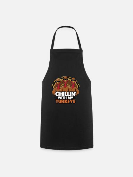 Lustiger Thanksgiving Truthahn - Kochschürze - Schwarz
