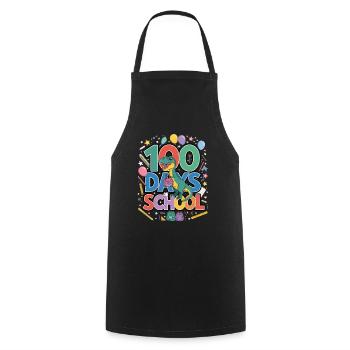100e jour d’école 100 jour d’école des enfants - Tablier de cuisine - noir - Devant - AI Model Male 185 dark (185cm)