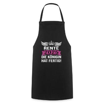 Pension 2025 Pensioner 2025 Pension 2025 - Cooking Apron - black - Front - AI Model Male 185 dark (185cm)