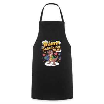 School Child 2025 School Enrollment Back to School - Cooking Apron - black - Front - AI Model Male 185 dark (185cm)