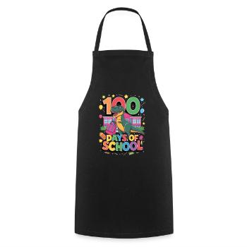 100th Day Of School 100 Day Of School Kids - Cooking Apron - black - Front - AI Model Male 185 dark (185cm)