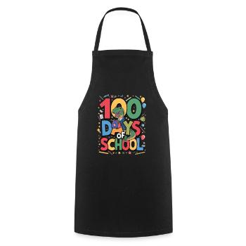 100e jour d’école 100 jour d’école des enfants - Tablier de cuisine - noir - Devant - AI Model Male 185 dark (185cm)