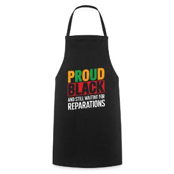 Fier Noir toujours en attente de réparations Humour - Tablier de cuisine - noir - Devant - AI Model Male 185 dark (185cm)