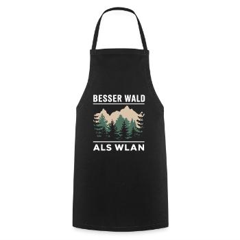 Mieux vaut la forêt que le Wi-Fi Nature Camping Randonnée Blague - Tablier de cuisine - noir - Devant - AI Model Male 185 dark (185cm)