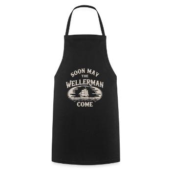 Bientôt que le wellerman vienne Sea Shanty Voilier - Tablier de cuisine - noir - Devant - AI Model Male 185 dark (185cm)