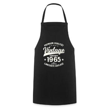 60th Birthday Gift Man Legend February 1965 - Cooking Apron - black - Front - AI Model Male 185 dark (185cm)