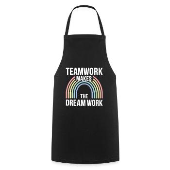 Teamwork makes the Dream work - Cooking Apron - black - Front - AI Model Male 185 dark (185cm)