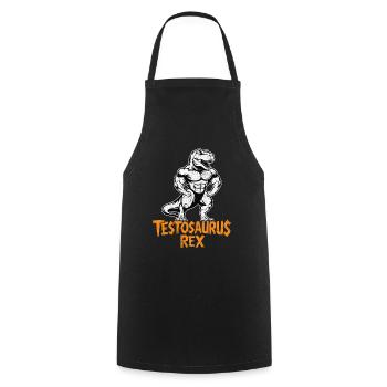 Testosaurus Rex Funny Bodybuilder Dinosaur - Cooking Apron - black - Front - AI Model Male 185 dark (185cm)