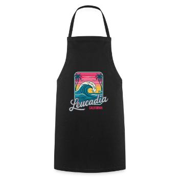 Plage de Leucadia California Palms - Tablier de cuisine - noir - Devant - AI Model Male 185 dark (185cm)