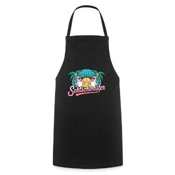 Nurse Girlfriend Drinking Beer Alcohol Party E - Cooking Apron - black - Front - AI Model Male 185 dark (185cm)