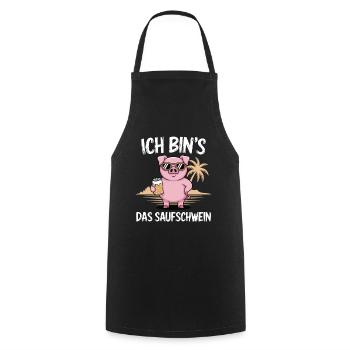 C’est moi l’alcool cochon buvant de la bière alcool fête - Tablier de cuisine - noir - Devant - AI Model Male 185 dark (185cm)