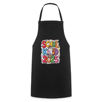 School Child 2025 School Enrollment Back to School - Cooking Apron - black - Front - AI Model Male 185 dark (185cm)