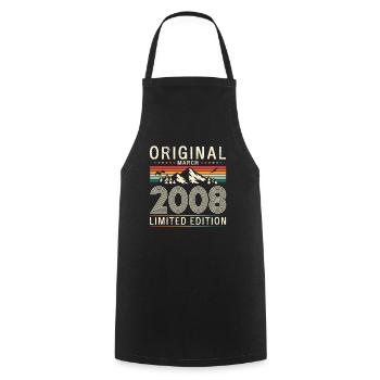 18. Geburtstag Geschenk Mann Vintage März 2008 - Kochschürze - Schwarz - Vorne - AI Model Male 185 dark (185cm)