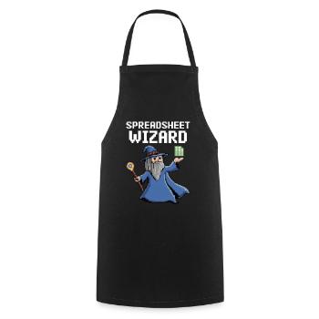 Spreadsheet Wizard Funny Controller Accountant - Cooking Apron - black - Front - AI Model Male 185 dark (185cm)