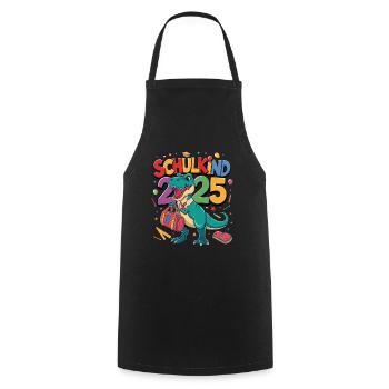 School Child 2025 School Enrollment Back to School - Cooking Apron - black - Front - AI Model Male 185 dark (185cm)