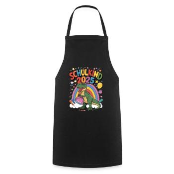 School Child 2025 School Enrollment Back to School - Cooking Apron - black - Front - AI Model Male 185 dark (185cm)