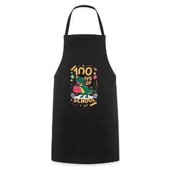 100e jour d’école 100 jour d’école des enfants - Tablier de cuisine - noir - Devant - AI Model Male 185 dark (185cm)
