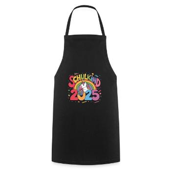 School Child 2025 School Enrollment Back to School - Cooking Apron - black - Front - AI Model Male 185 dark (185cm)
