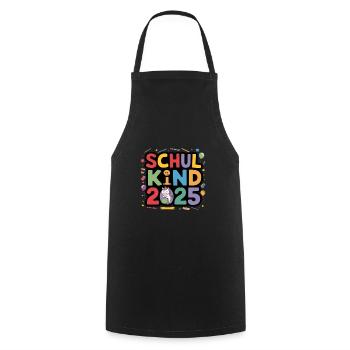 School Child 2025 School Enrollment Back to School - Cooking Apron - black - Front - AI Model Male 185 dark (185cm)
