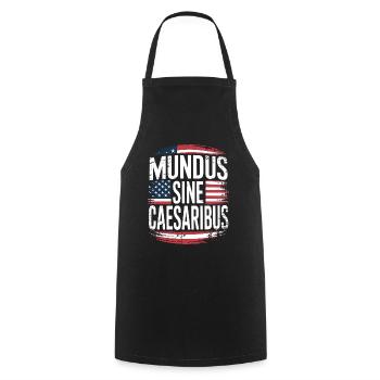 Mundus Sine Caesaribus America - Cooking Apron - black - Front - AI Model Male 185 dark (185cm)