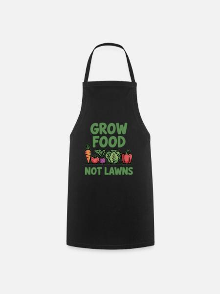 Grow Food Now Lawns Gardening Permaculture - Cooking Apron - black