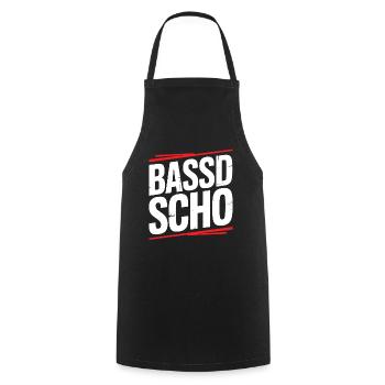 Bassd scho – Culte franconien prononçant le dialecte Frängi - Tablier de cuisine - noir - Devant - AI Model Male 185 dark (185cm)