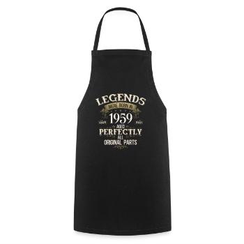 66th Birthday Original Vintage 1959 - Cooking Apron - black - Front - AI Model Male 185 dark (185cm)