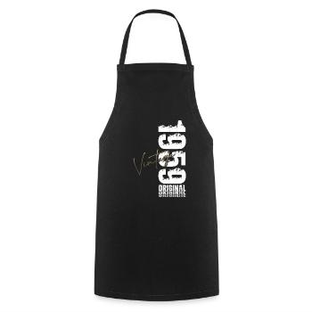 66th Birthday Original Vintage 1959 - Cooking Apron - black - Front - AI Model Male 185 dark (185cm)