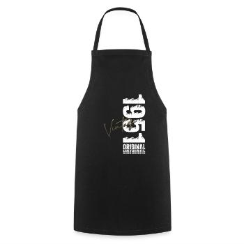 74th Birthday Original Vintage 1951 - Cooking Apron - black - Front - AI Model Male 185 dark (185cm)