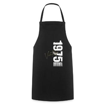 Légende du 55e anniversaire née en 1970 - Tablier de cuisine - noir - Devant - AI Model Male 185 dark (185cm)