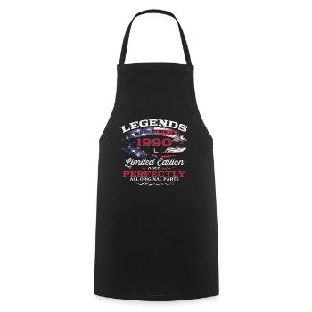 35th Birthday Gift Husband Original 1990's - Cooking Apron - black - Front - AI Model Male 185 dark (185cm)