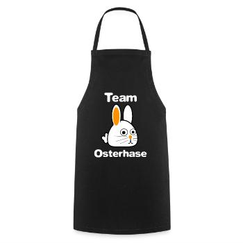 Team Osterhase - Ostern - Osterfeiertage - Hase - Kochschürze - Schwarz - Vorne - AI Model Male 185 dark (185cm)