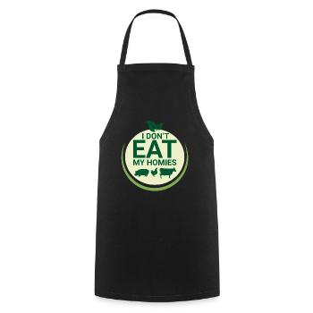Vegan Fleischlos Tierlieb & Veganer - Kochschürze - Schwarz - Vorne - AI Model Male 185 dark (185cm)
