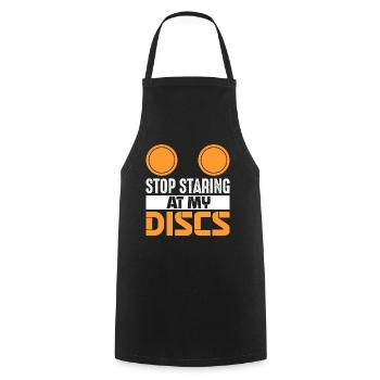 Arrêtez de regarder mes disques Frisbee Golf Disc - Tablier de cuisine - noir - Devant - AI Model Male 185 dark (185cm)