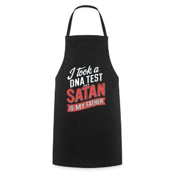 I took a DNA test: Satan is my father! - Cooking Apron - black - Front - AI Model Male 185 dark (185cm)