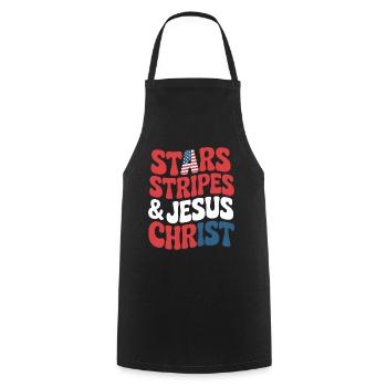 Amerikanischer Gläubiger Christ July 4th Jesus - Kochschürze - Schwarz - Vorne - AI Model Male 185 dark (185cm)