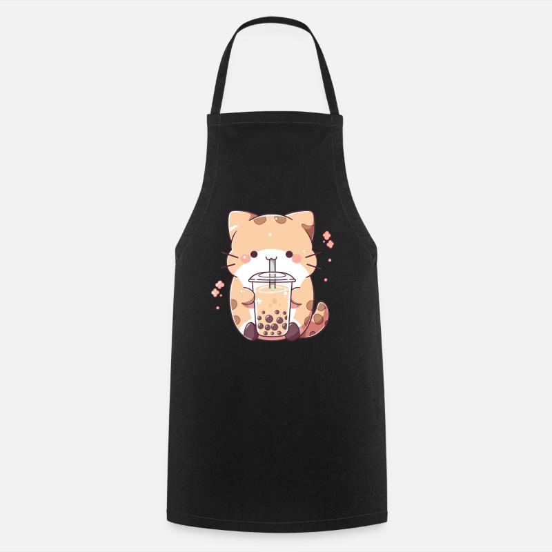 Kawaii Katze Bubble Tea Boba tea - Kochschürze - Schwarz