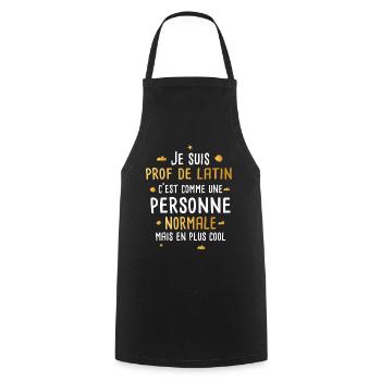 Professeur de latin cadeau fête des mères - Tablier de cuisine - noir - Devant - AI Model Male 185 dark (185cm)