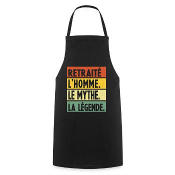 HOMME RETRAITÉ LÉGENDE - Tablier de cuisine - noir - Devant - AI Model Male 185 dark (185cm)