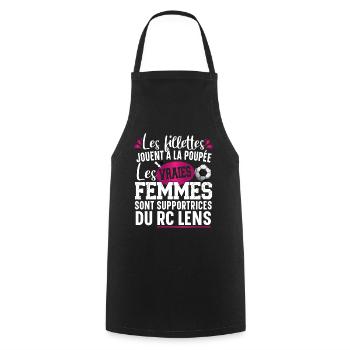 Lens Lensois Supportrice Football Cadeau Femme - Tablier de cuisine - noir - Devant - AI Model Male 185 dark (185cm)